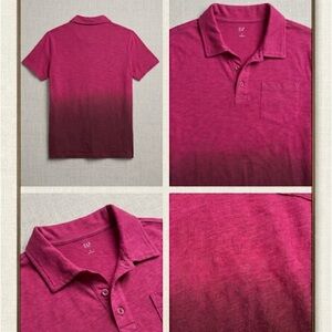 GAP Boys Ombre Magenta-to-Dark Pink Polo with Pocket